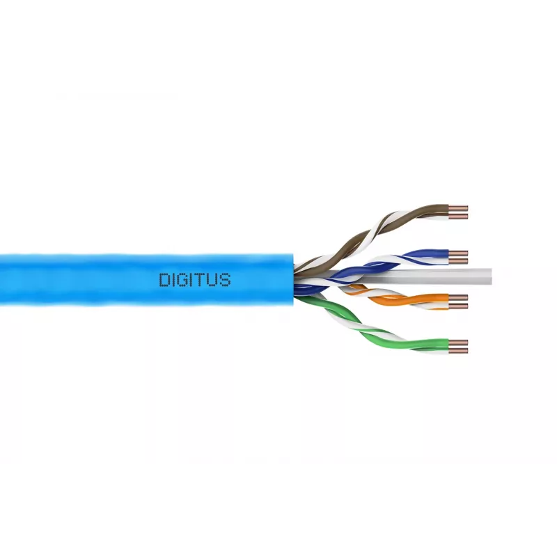 Cable de instalación DIGITUS CAT 6A U/UTP Dca AWG 23/1 LSOH 100m Azul rollo