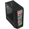 Torre Midi Aerocool NightHawk Duo, cristal templado - Negra