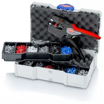 Juego de crimpado KNIPEX 97 90 27 para terminales de cable, 13 piezas, 0,08-10 mm², autoajustable