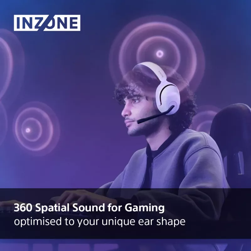 Sony INZONE H5 Auriculares gaming inalámbricos over-ear con micrófono blancos