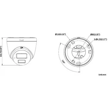 Hikvision DS-2CD1363G2-LIUF/SL 2,8mm Cámara IP turret 6MP con IR y luz blanca