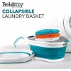 Beldray LA034816TQFEU7 Cesto de ropa plegable, blanco/menta