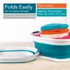 Beldray LA034816TQFEU7 Cesto de ropa plegable, blanco/menta