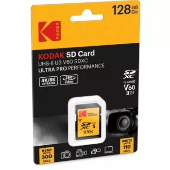 Kodak SDXC 128GB UHS-II U3 V60 Ultra Pro tarjeta de memoria