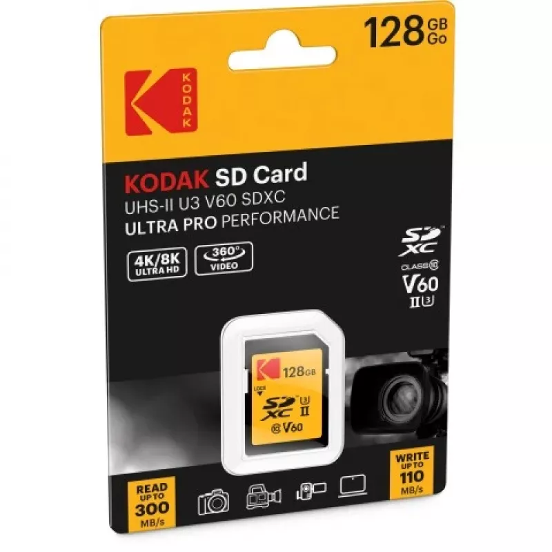 Kodak SDXC 128GB UHS-II U3 V60 Ultra Pro tarjeta de memoria