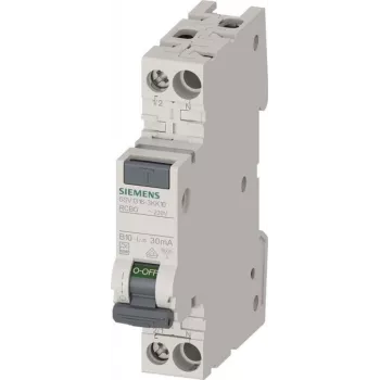 Siemens SENTRON Interruptor diferencial/automático 1TE 1P+N 6kA tipo F 30mA B10 - interruptor automático magnetotérmico (5SV13163KK10)
