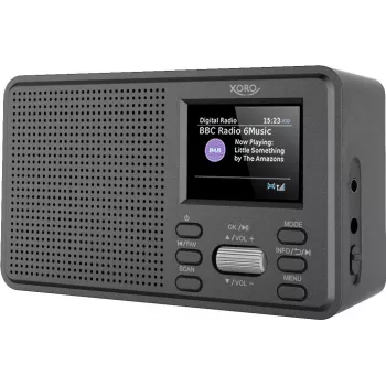 XORO DAB 142 Radio DAB+ portátil con FM, despertador, pantalla TFT de 2,4 pulgadas, negra