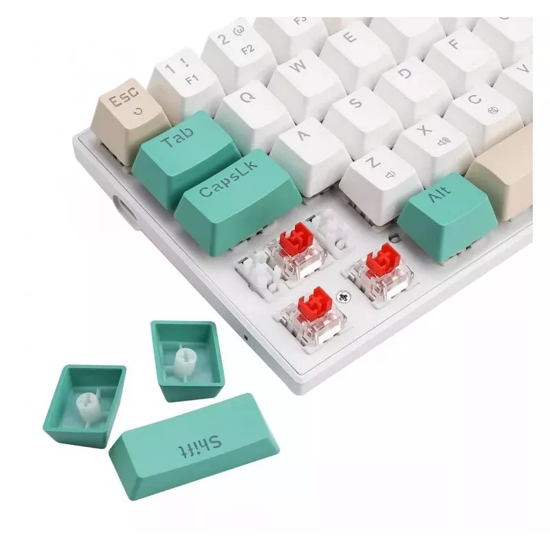 Defender VEXX GK-084 Teclado gaming mecánico, formato 75%, interruptores Outemu Red, Blanco