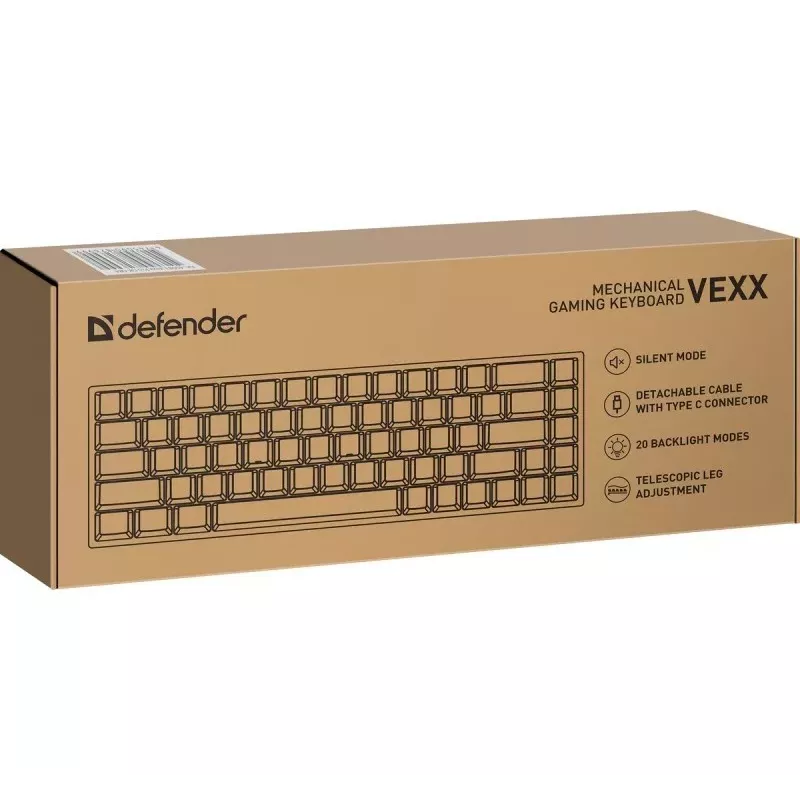 Defender VEXX GK-084 Teclado gaming mecánico, formato 75%, interruptores Outemu Red, Blanco