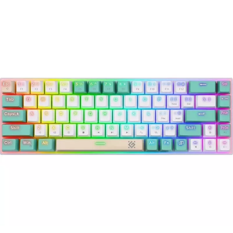 Defender VEXX GK-084 Teclado gaming mecánico, formato 75%, interruptores Outemu Red, Blanco