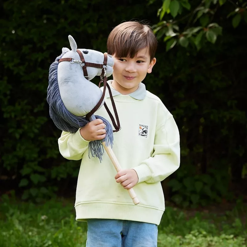 TOOTINY HOPPIHORSE caballito de peluche con palo A4, gris