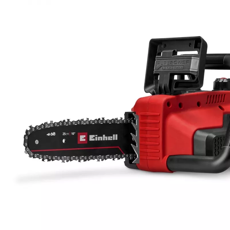Einhell GE-LC 18/25 Li BL-Solo Motosierra de batería, motor sin escobillas, espada 250 mm, Softgrip, Power X-Change (4600070)