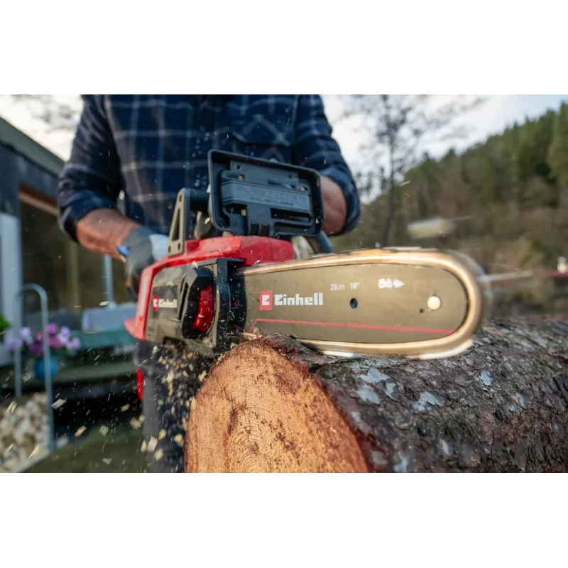 Einhell GE-LC 18/25 Li BL-Solo Motosierra de batería, motor sin escobillas, espada 250 mm, Softgrip, Power X-Change (4600070)
