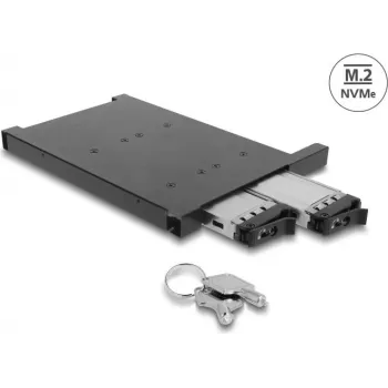 Delock Marco adaptador para 2 x SSD M.2 NVMe con conector SFF-8654 para bahía Slim-ODD de 12,7 mm (47138)