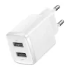 Baseus Cargador de pared compacto universal blanco AC 10,5W 2 puertos USB-A