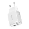 Baseus Cargador de pared compacto universal blanco AC 10,5W 2 puertos USB-A