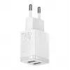 Baseus Cargador de pared compacto universal blanco AC 10,5W 2 puertos USB-A