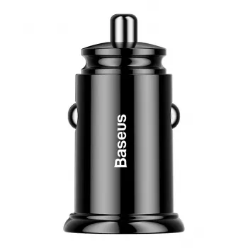 Baseus Cargador de coche Circular 2xUSB QC3.0 5A 30W (Negro)