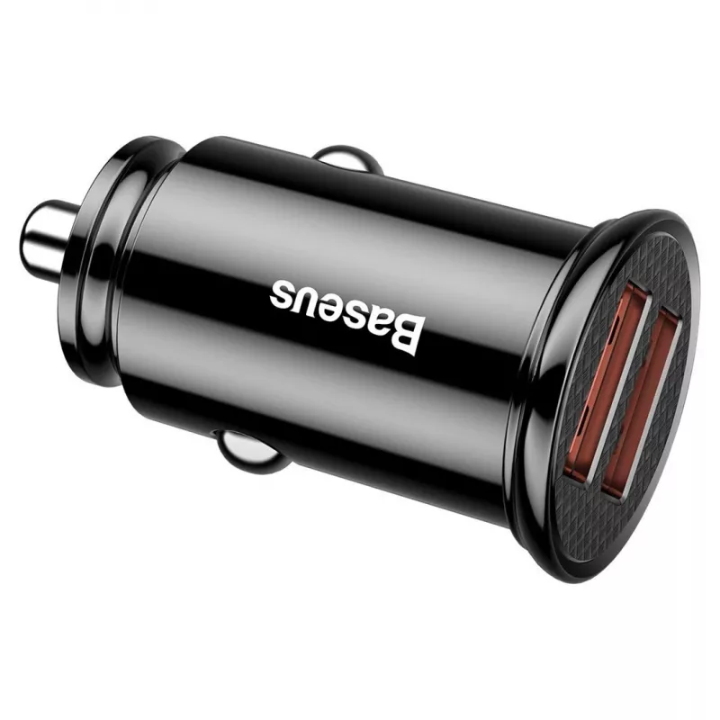 Baseus Cargador de coche Circular 2xUSB QC3.0 5A 30W (Negro)