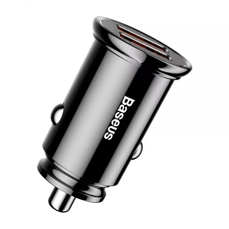 Baseus Cargador de coche Circular 2xUSB QC3.0 5A 30W (Negro)
