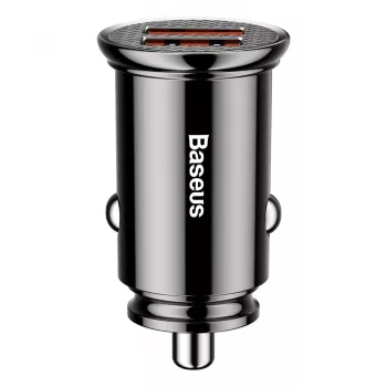 Baseus Cargador de coche Circular 2xUSB QC3.0 5A 30W (Negro)