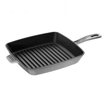 ZWILLING Staub Sartén cuadrada de hierro fundido para parrilla 26 cm Grafito