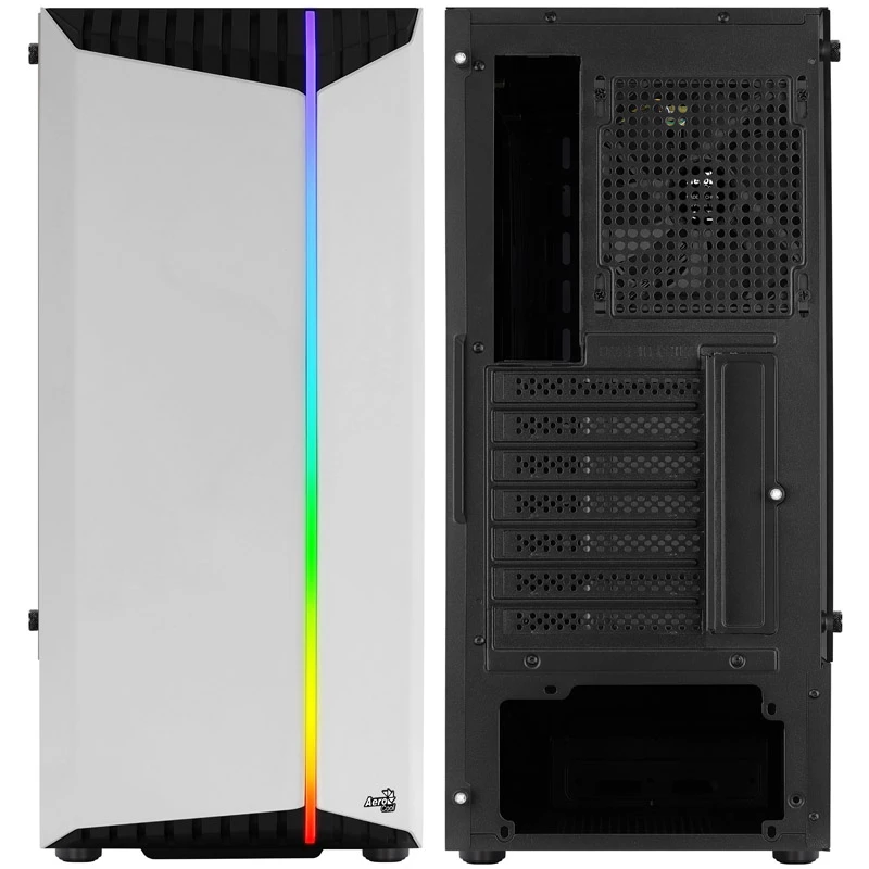 Aerocool Bionic V1 Semitorre, RGB, Cristal Templado - Negro/Blanco