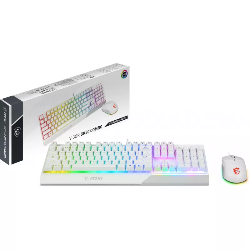 MSI Vigor GK30 Combo Blanco Conjunto Teclado y Ratón Gaming (Distribución DE)