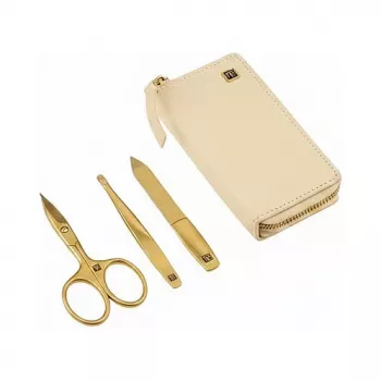ZWILLING Set de Manicura y Pedicura 3 Piezas con Tijeras de Uñas, Estuche de Piel (97747-001-0)