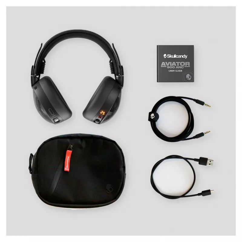 Skullcandy Aviator 900 ANC TWS Auriculares Inalámbricos Over-Ear con Cancelación Activa de Ruido, Negro