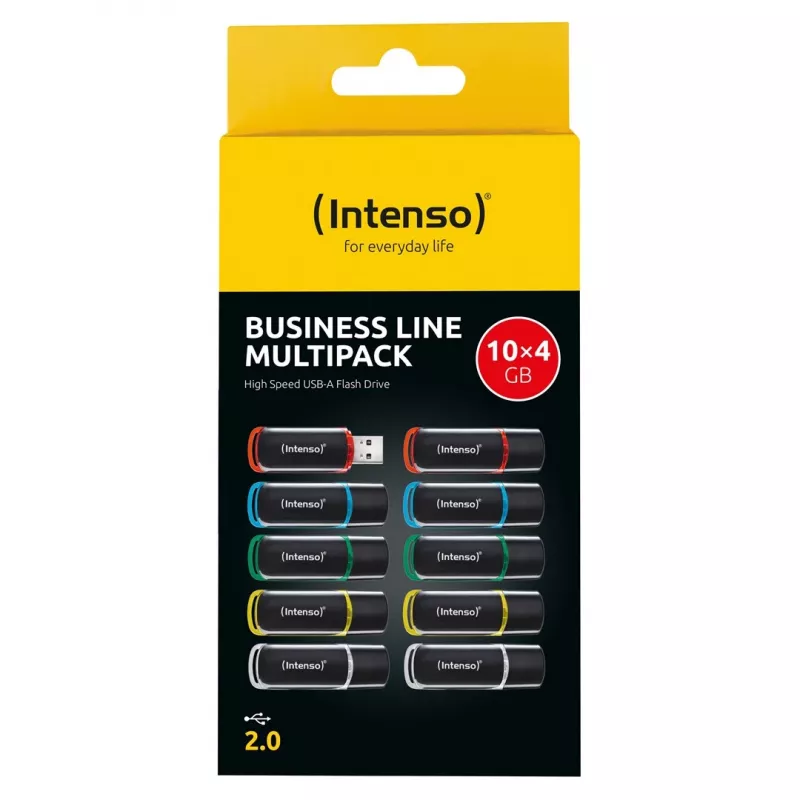 Intenso Business Line 4GB USB 2.0 Memoria Flash Pack de 10 (Colores Varios)