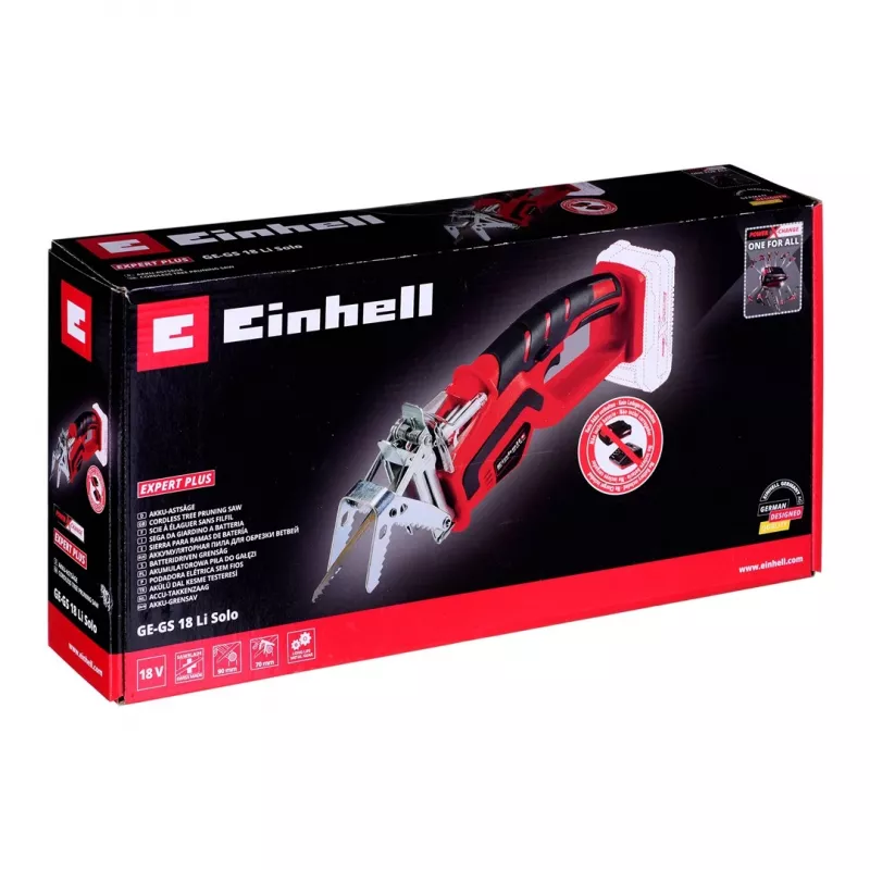 Einhell GE-GS 18 Li Solo Sierra de Podar a Batería 18V (Herramienta sin Batería) Negro/Rojo
