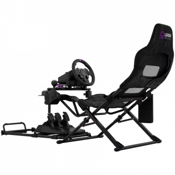 LORGAR FLEX RAF1 Cockpit Sim Racing Advanced, Plegable, 150x72x113 cm Posición de Juego, 38x72x126 cm Plegado, Negro