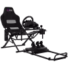 LORGAR FLEX RAF1 Cockpit Sim Racing Advanced, Plegable, 150x72x113 cm Posición de Juego, 38x72x126 cm Plegado, Negro