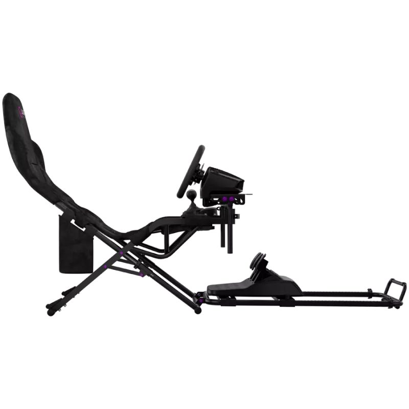 LORGAR FLEX RAF1 Cockpit Sim Racing Advanced, Plegable, 150x72x113 cm Posición de Juego, 38x72x126 cm Plegado, Negro