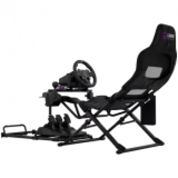LORGAR FLEX RAF1 Cockpit Sim Racing Advanced, Plegable, 150x72x113 cm Posición de Juego, 38x72x126 cm Plegado, Negro