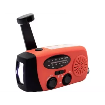 Denver SCR-2005 Radio solar de emergencia con AM/FM, luz LED, SOS y batería externa