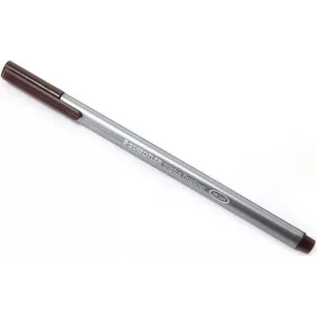 STAEDTLER triplus 334 Rotulador fineliner - Van Dyck Brown - 0,3 mm de grosor de trazo - Cuerpo triangular ergonómico - Punta con refuerzo metálico - DRY SAFE