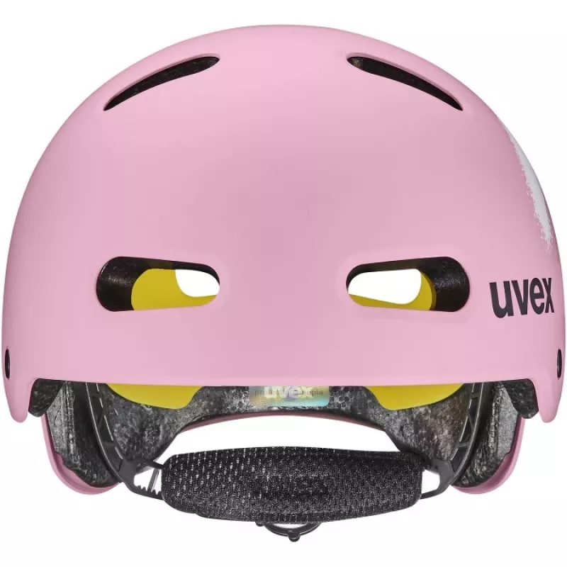 UVEX Kid 4 Style MIPS Casco de bicicleta para niños - Spray Strawberry Matt (51-55 cm)