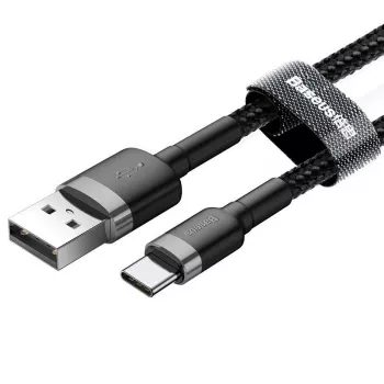 Baseus Cafule Cable USB-A a USB-C 0,5m Gris+Negro