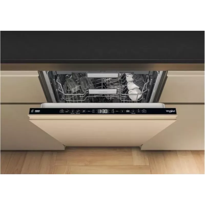 Whirlpool W7IHT40T lavavajillas integrable, 15 cubiertos, 8 programas, 6th Sense, tercera bandeja, apertura automática de la puerta