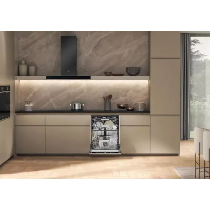 Whirlpool W7IHT40T lavavajillas integrable, 15 cubiertos, 8 programas, 6th Sense, tercera bandeja, apertura automática de la puerta
