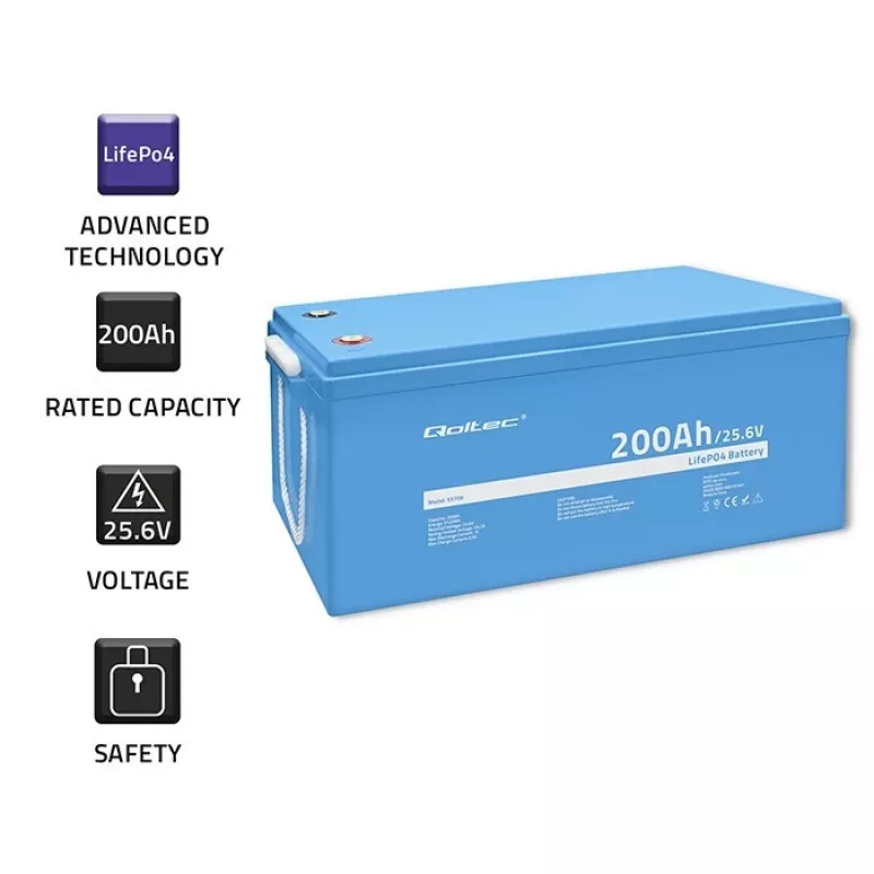Qoltec batería LiFePO4 25,6V 200Ah BMS