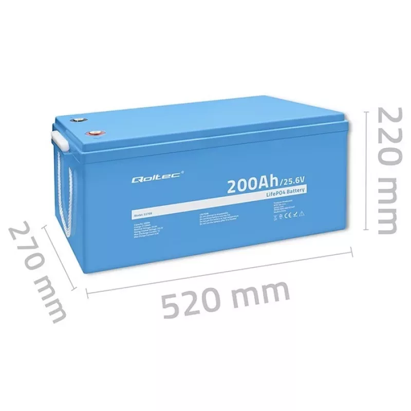 Qoltec batería LiFePO4 25,6V 200Ah BMS