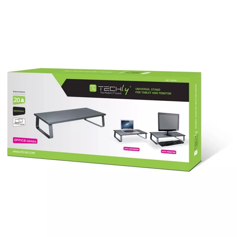 TECHLY ICA-MS 600TY soporte de escritorio para monitor individual - negro, 17 inch-32 inch, VESA 75x75/100x100, capacidad 9 kg