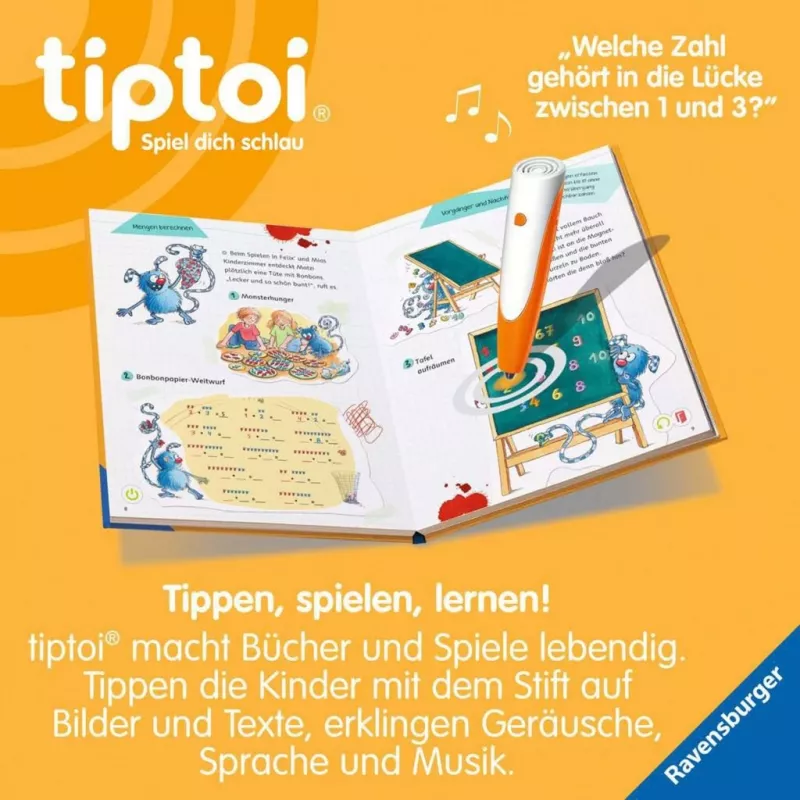 RAVENSBURGER tiptoi ¡Aprende conmigo! Matemáticas 1.º de primaria libro de aprendizaje interactivo