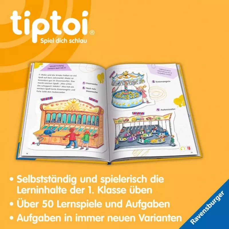 RAVENSBURGER tiptoi ¡Aprende conmigo! Matemáticas 1.º de primaria libro de aprendizaje interactivo