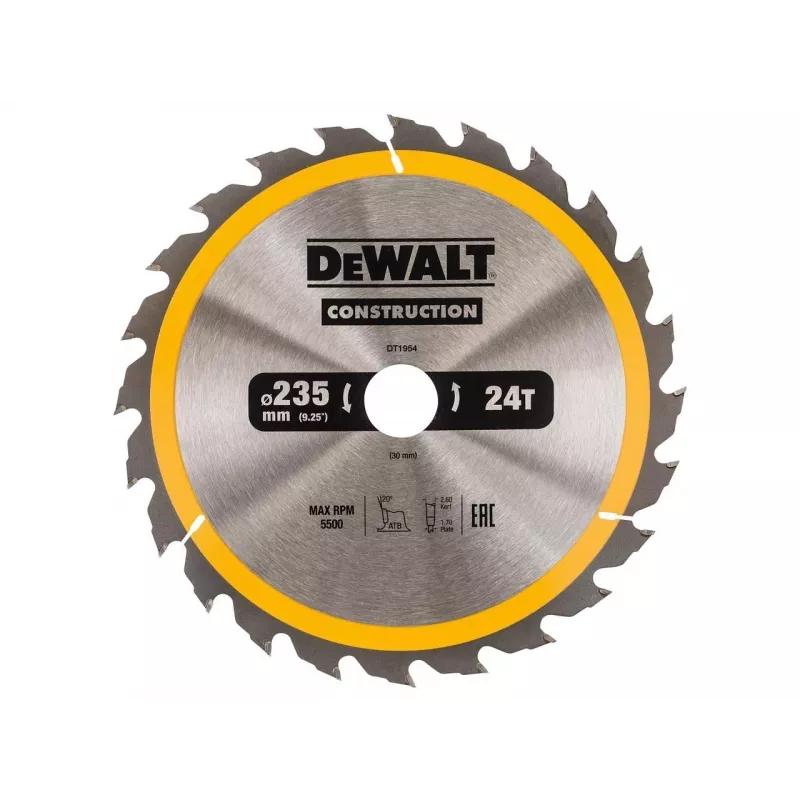 DEWALT DT1955-QZ disco de sierra 235mm 60Z corte fino