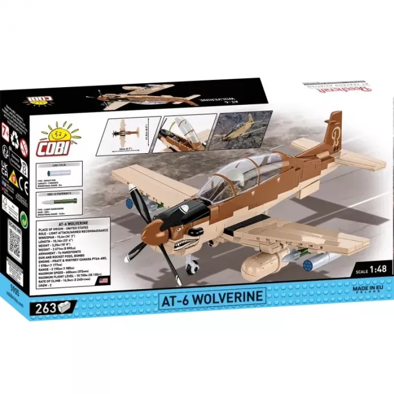 COBI KLOCKI Blocks AT-6 Wolverine Set de construcción de 263 piezas