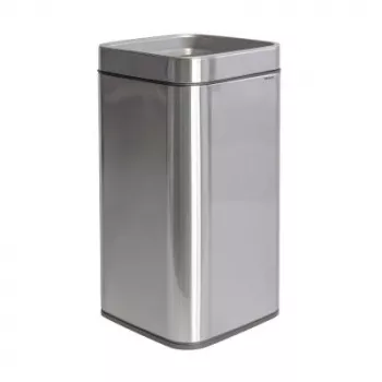 MAULprime Papelera de acero inoxidable 25L con tapa abierta